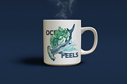 Blue Marine World Watercolor, an Animal Illustration by CreativeValuation (Thumbnail 9 of 12)