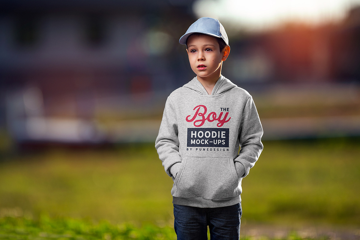 Boy Hoodie Mock-Up, a Hoody Mockup by PuneDesign (Photo 3 of 5)