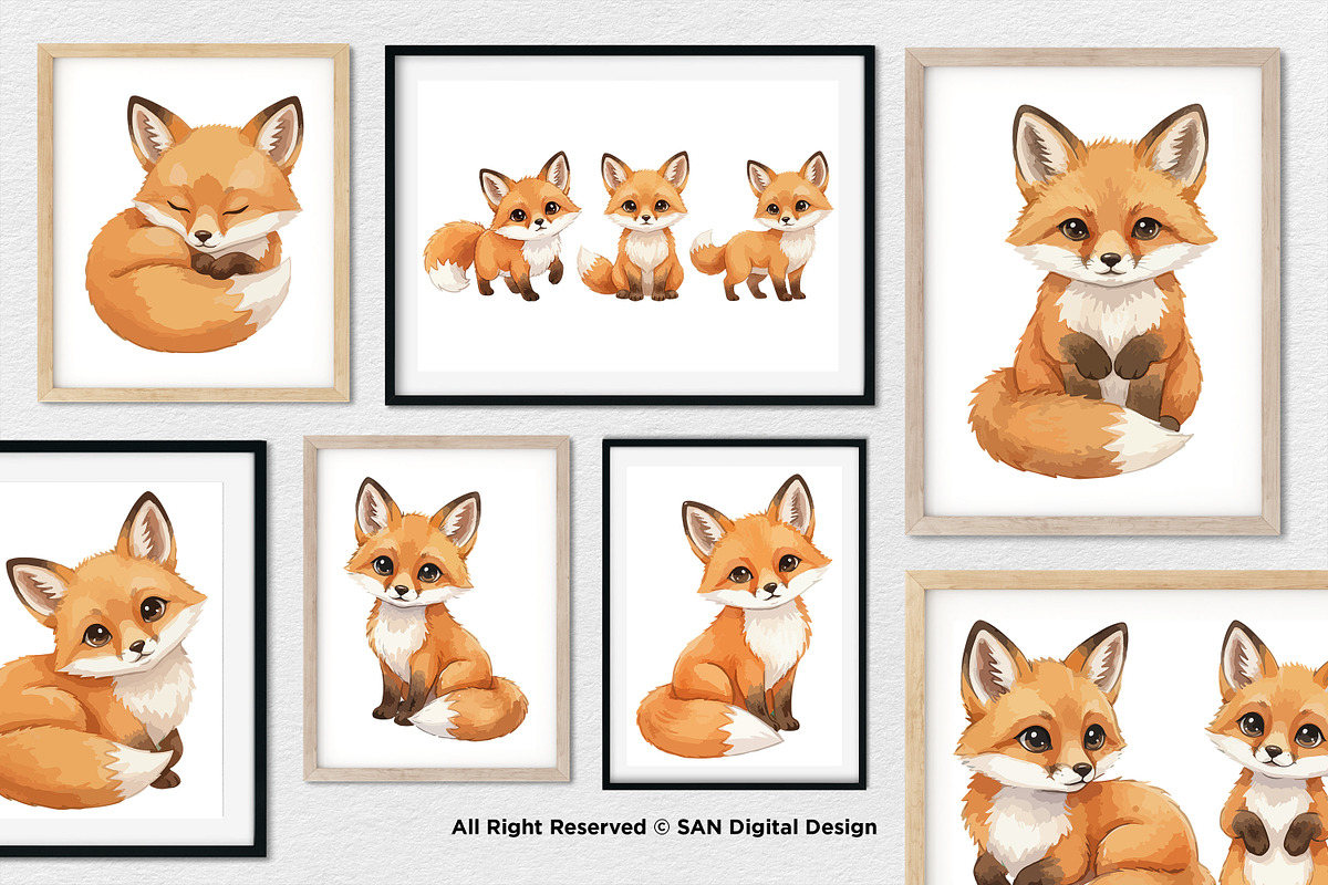 15 Bundle Watercolor Baby Fox Wild, an Animal Illustration by Morspective (Photo 4 of 8)