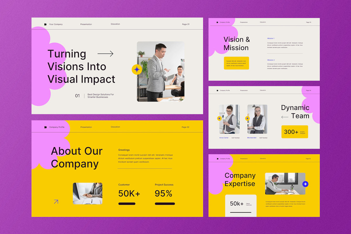 Blue Company Profile PPT, a Presentation Template by Aiyari Graphic (Photo 2 of 5)