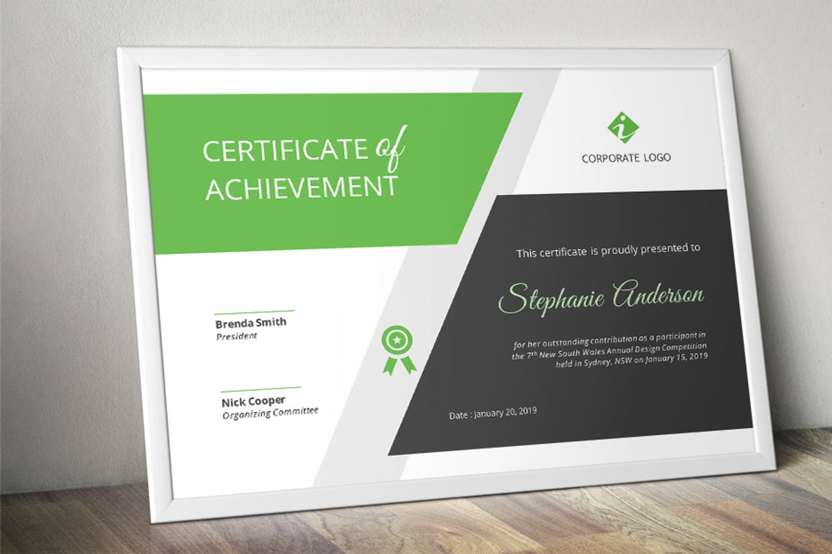 Big bar Word certificate template, a Stationery Template by Inkpower (Photo 3 of 6)