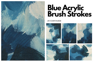 Blue Acrylic Brush Strokes Canvases, a Texture Graphic by Helga Wigandt