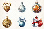 Christmas Balls Ornaments Clipart, an Illustration by DreamCafeArt (Thumbnail 3 of 8)