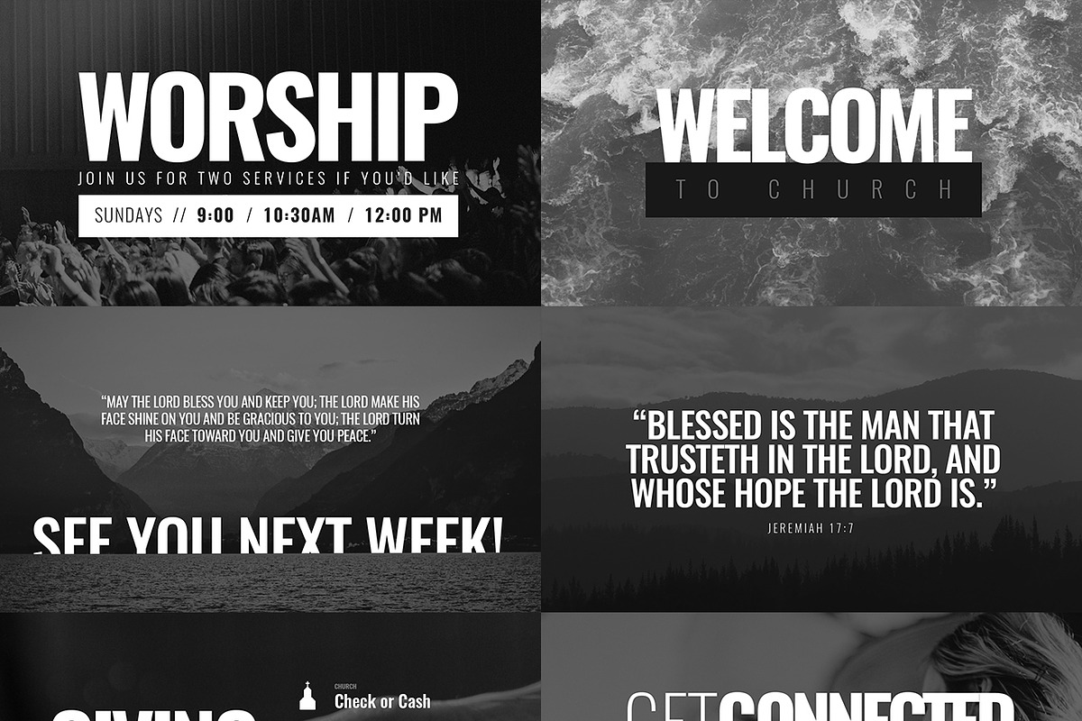 Black & White Slides PSD Templates, a Presentation Template by Church Resources Depot (Photo 2 of 2)