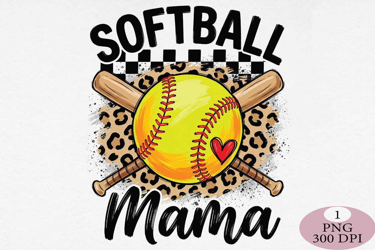 Retro Softball Mama PNG, an Illustration by Daily.Designs (Photo 1 of 5)