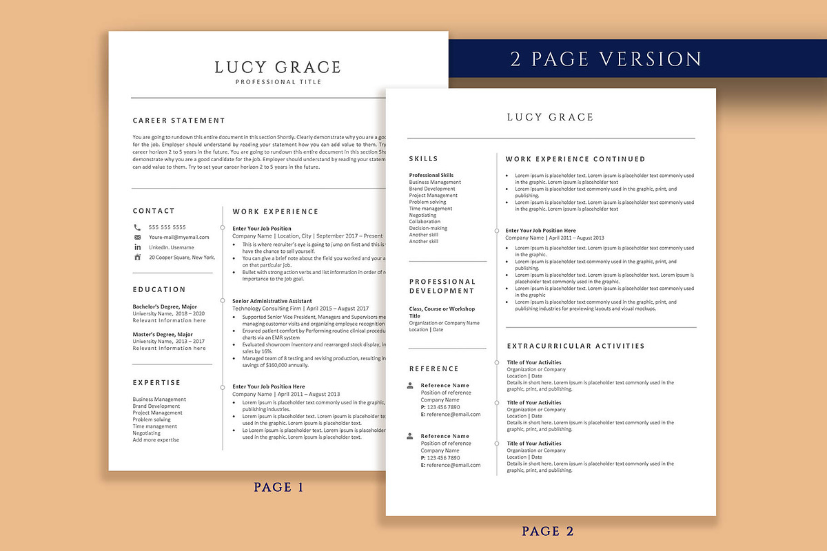 Modern Professional Resume Template, a Resume Template by VictoriousVita (Photo 3 of 8)