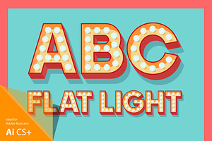 Illustration of flat lamp alphabet 2
