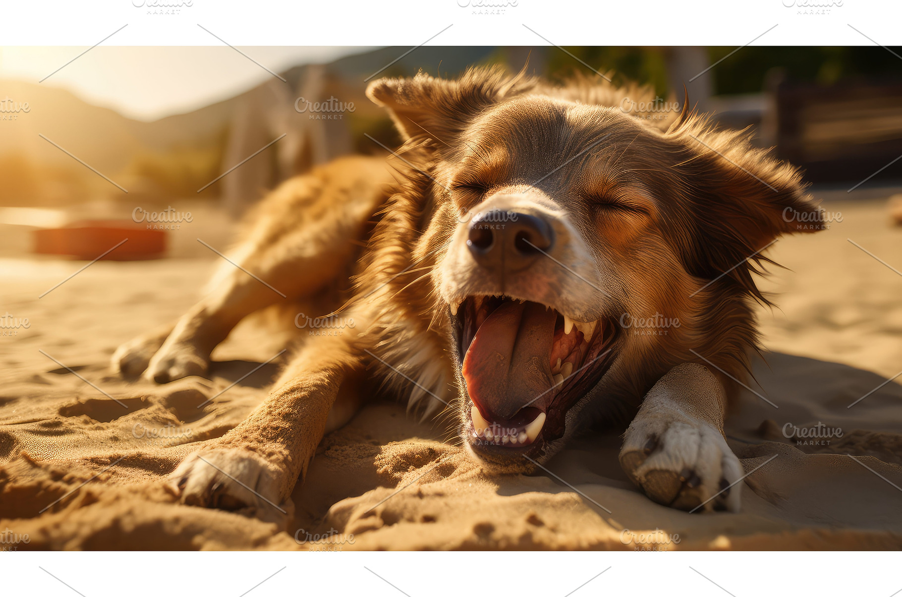 sun heat dog ai generated, a Nature Photo by pikepicture