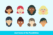 Female Avatar Generator, an Illustration by Blue Cyclops Shop (Thumbnail 3 of 5)