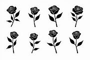 set of vector roses silhouettes, an Illustration by Amazin_art (Thumbnail 12 of 17)