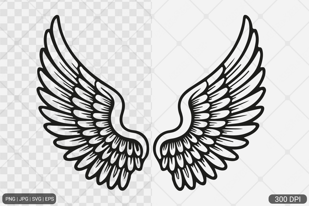 Angel Wings SVG PNG Design Bundle, an Illustration by Actual Pixel (Photo 5 of 12)