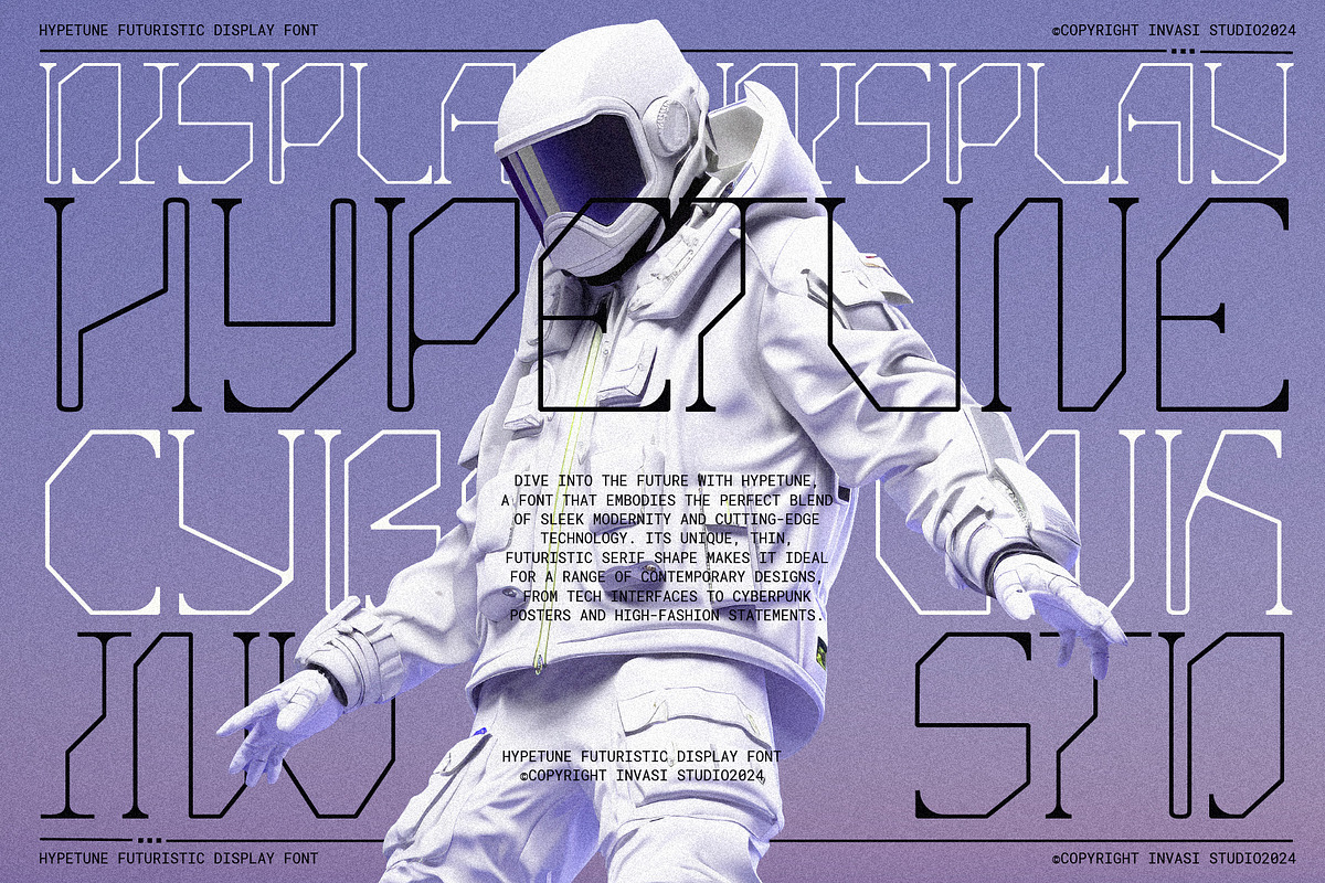 Hypetune - Sleek Futuristic Font, a Serif Font by Invasi Studio (Photo 1 of 10)