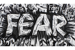 Dynamic Black-and-white Graffiti Art