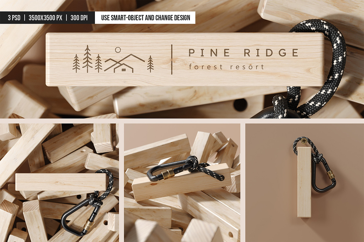 Wooden Keychain with Rope Mockup, an Advertising Mockup by SD Mockup (Photo 4 of 4)