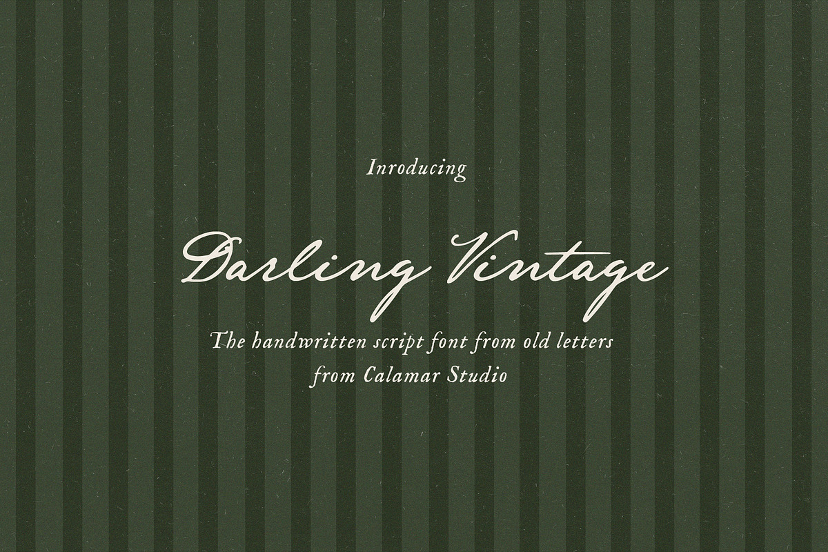 Darling Vintage Handwritten Font, a Script Font by Calamar Studio (Photo 1 of 15)