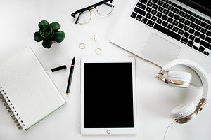 White Styled Desk Space