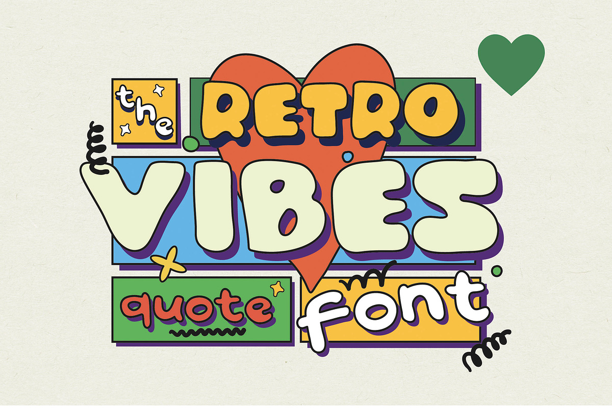 Retro Vibes|Quotable|Hand Drawn Font, a Font by Aleksandra Slowik (Photo 1 of 10)