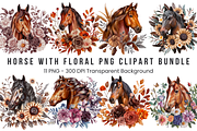 Horse Clipart PNG Bundle, a Graphic by Clipart Bloom (Thumbnail 1 of 12)