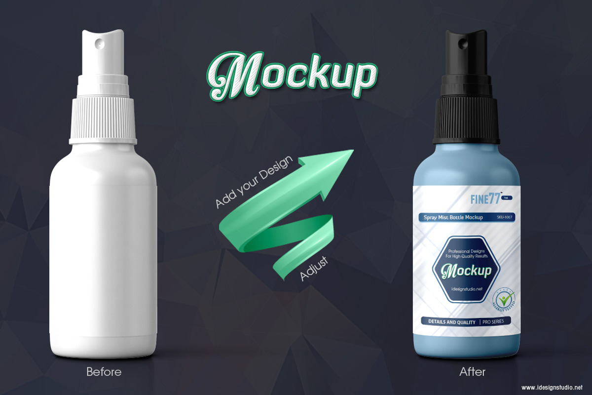 Spray Mist Bottle Mock-up, a Product Mockup by idesignstudio (Photo 3 of 6)