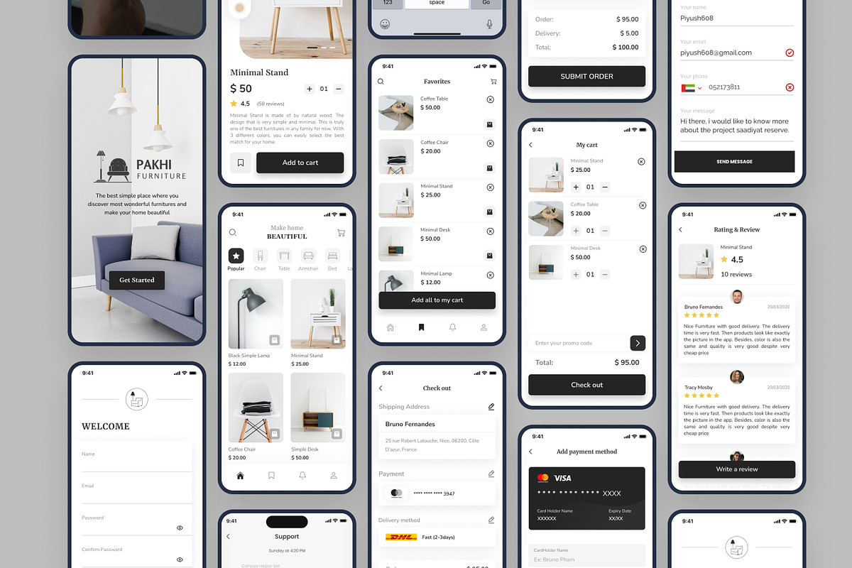 Pakhi Furniture App UI Kit, an UI Kit Template by piyush608 (Photo 3 of 9)