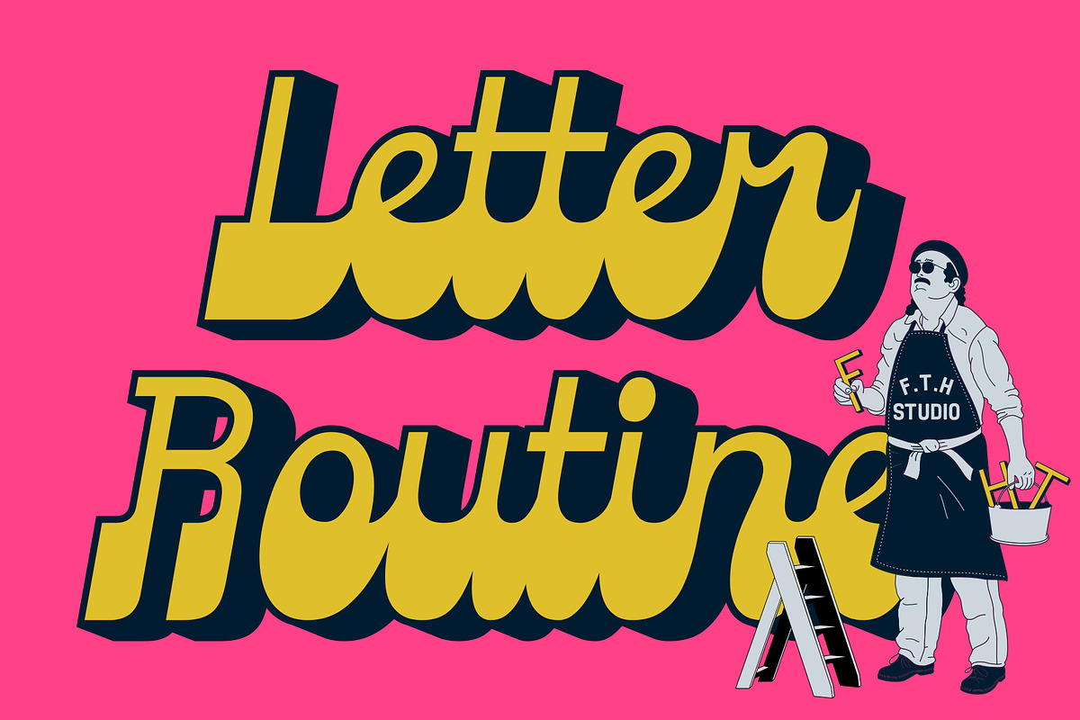 Heilo - Playful Vintage Extrude, a Sans Serif Font by Fateh.Lab (Photo 13 of 17)