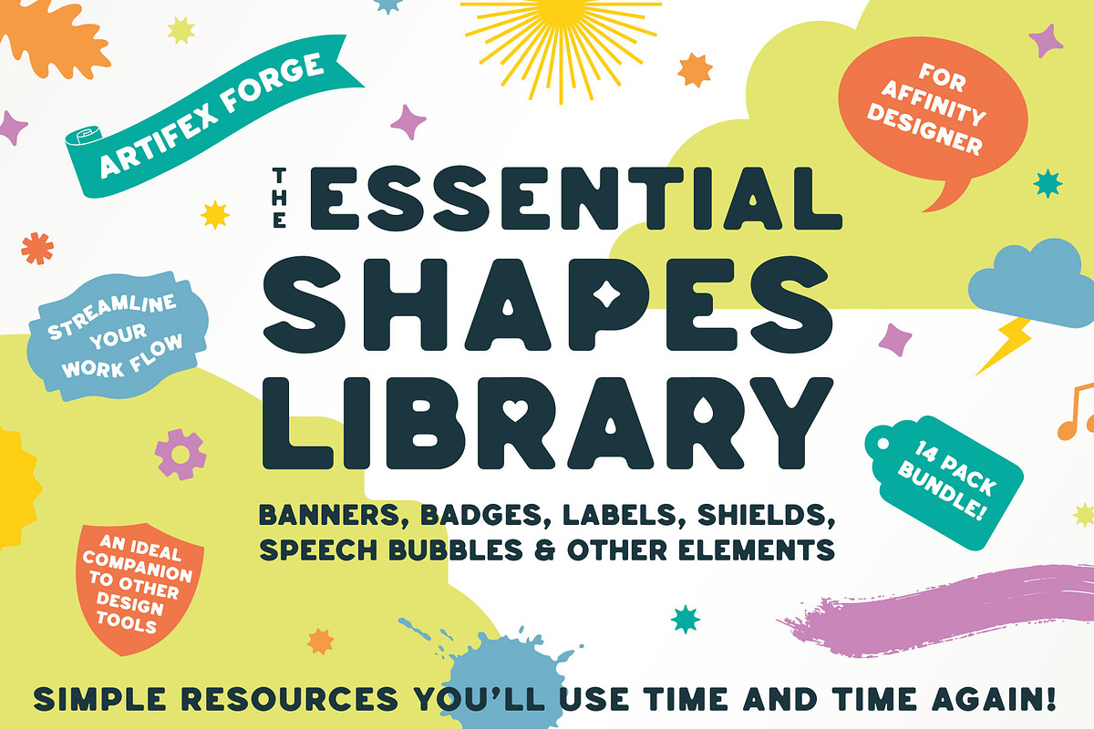 Essential Shapes Library - Affinity, a Shape Add-On by The Artifex Forge (Photo 1 of 22)