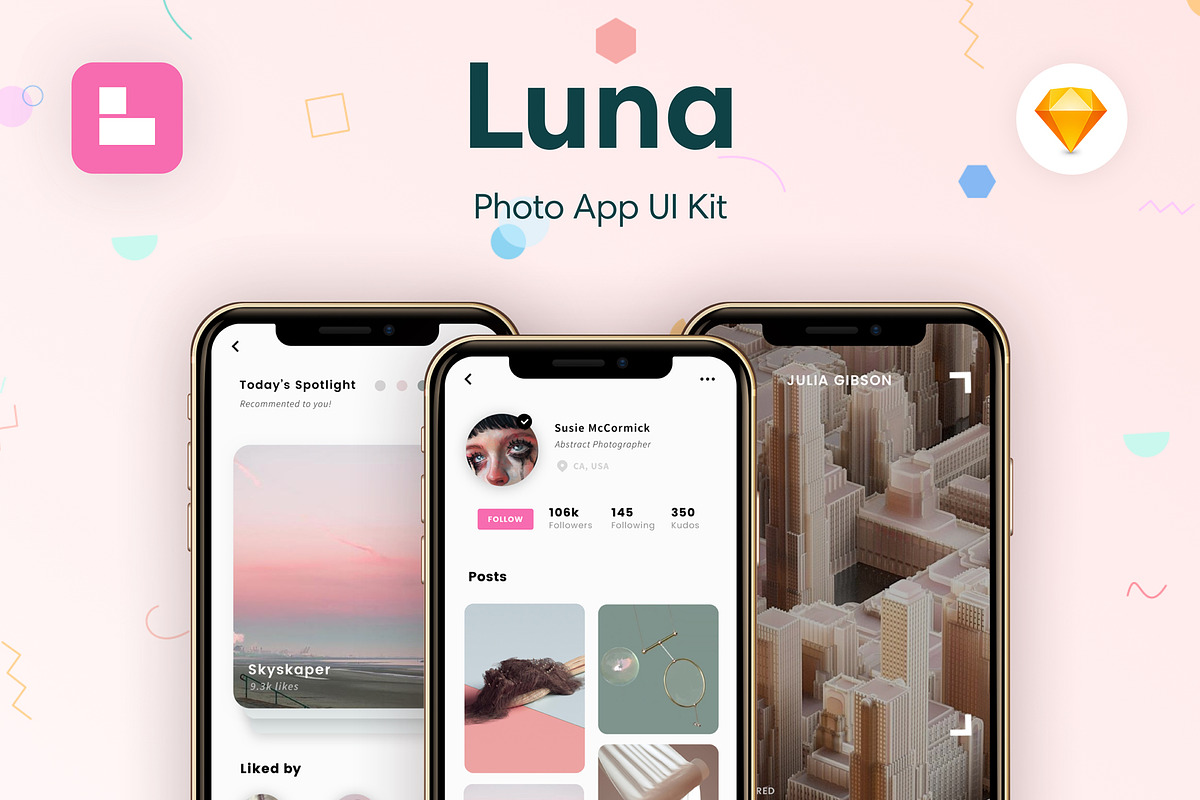 Luna Photo App UI Kit, an UI Kit Template by Aurora. (Photo 1 of 7)