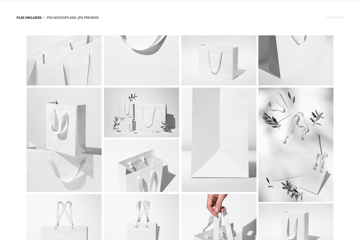 Cotton Handle Paper Gift Bag Mockup, a Packaging Mockup by creatsy5 (Photo 2 of 14)