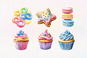 Watercolor Pastel Sweets Clipart, an Illustration by Dream Creation (Thumbnail 4 of 6)