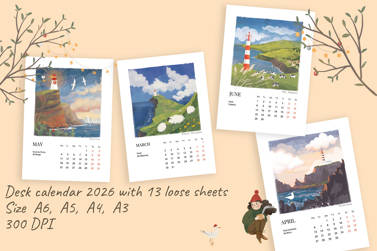 Calendar 2026 Portuguese Islands, an Object Illustration by Dashnpro (Photo 2 of 6)