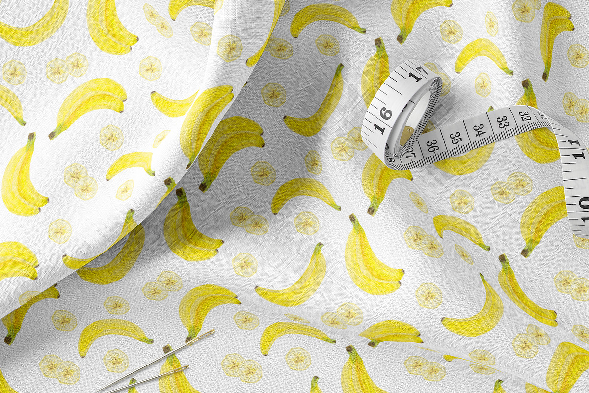 Watercolor Banana Seamless Pattern, a Pattern Graphic by Oksana Dovhopol Art (Photo 2 of 11)