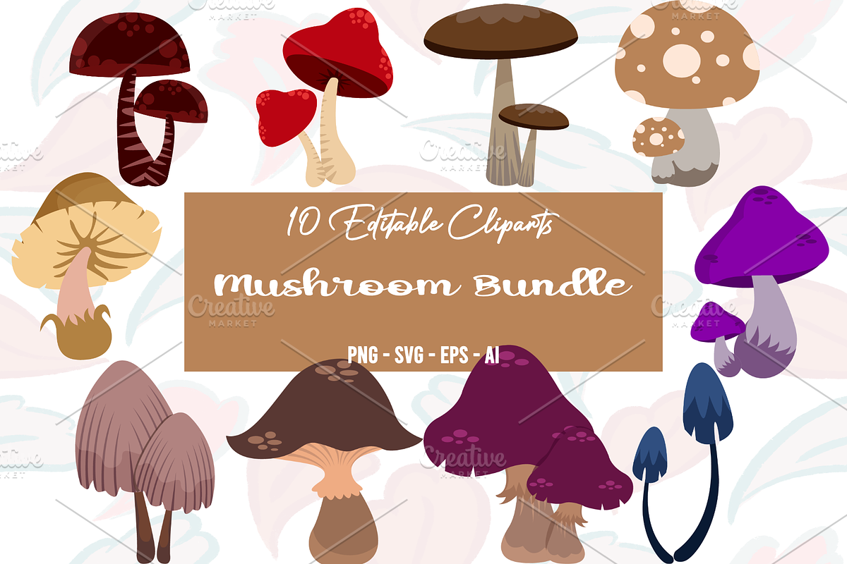 Mushroom Clipart Set, an Illustration by Expose_Adam (Photo 1 of 3)