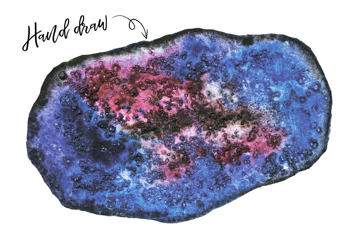 Watercolors agate gemstones clipart, an Illustration by digital_essence (Photo 2 of 7)