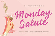 Monday Salute Cute Brushscript, a Script Font by Patria Ari (P4tcreativa) (Thumbnail 1 of 10)