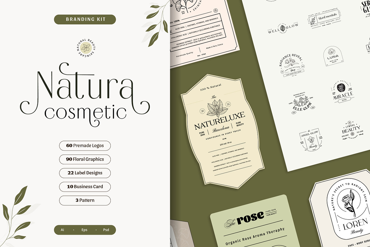 Natura Cosmetics  |  Branding Kit, a Branding & Logo Template by Jiwstudio (Photo 1 of 22)