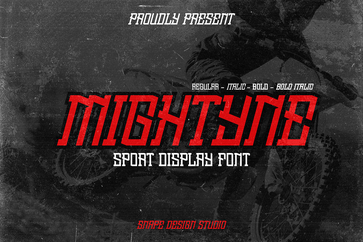 Mightyne - Sport Font, a Sans Serif Font by Snape Design Studio (Photo 1 of 5)