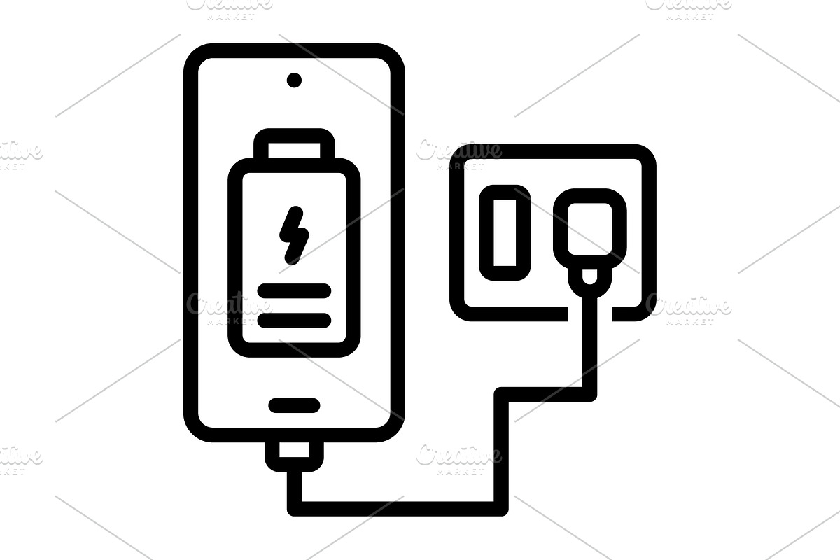 Charge battery black icon, an Outline Icon by Creative priyanka