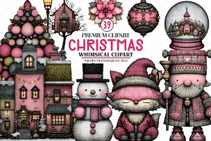 Whimsical Christmas Clipart, an Illustration by cherrydesign