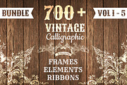 on SALE!! 700+ Vintage Bundle, a Decorative Illustration by Anna Studio (Thumbnail 1 of 5)