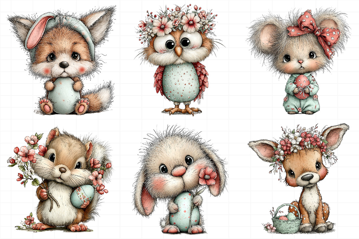 Whimsical Easter Animals Clipart PNG, an Illustration by Daily.Designs (Photo 6 of 8)