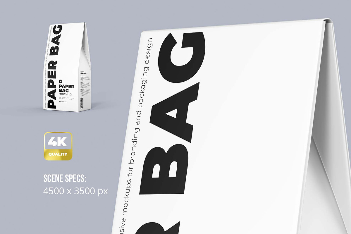 Paper Bag Mockup. Half Side - L view, a Packaging Mockup by easymock (Photo 2 of 11)