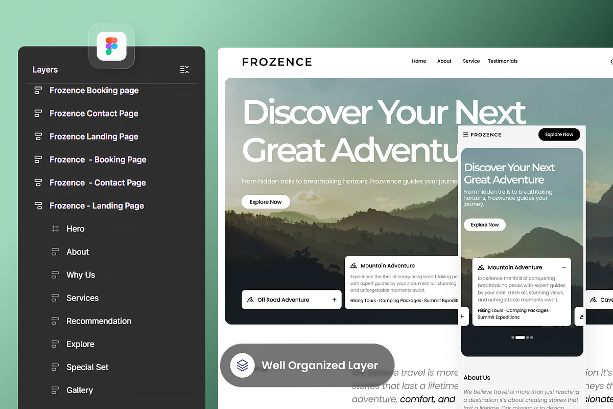 Frozence -Travel Agency Landing Page preview 2