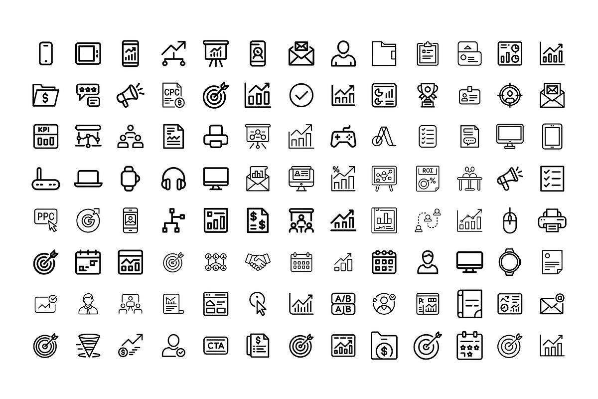 Marketing & Branding Line Icons, an Outline Icon by gstudiovect21 (Photo 6 of 6)