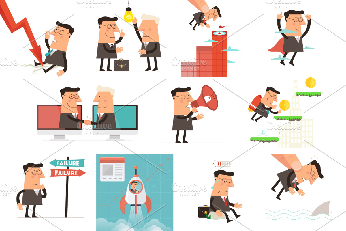 Businessman concept collection, a Person Illustration by ANNO Graphics