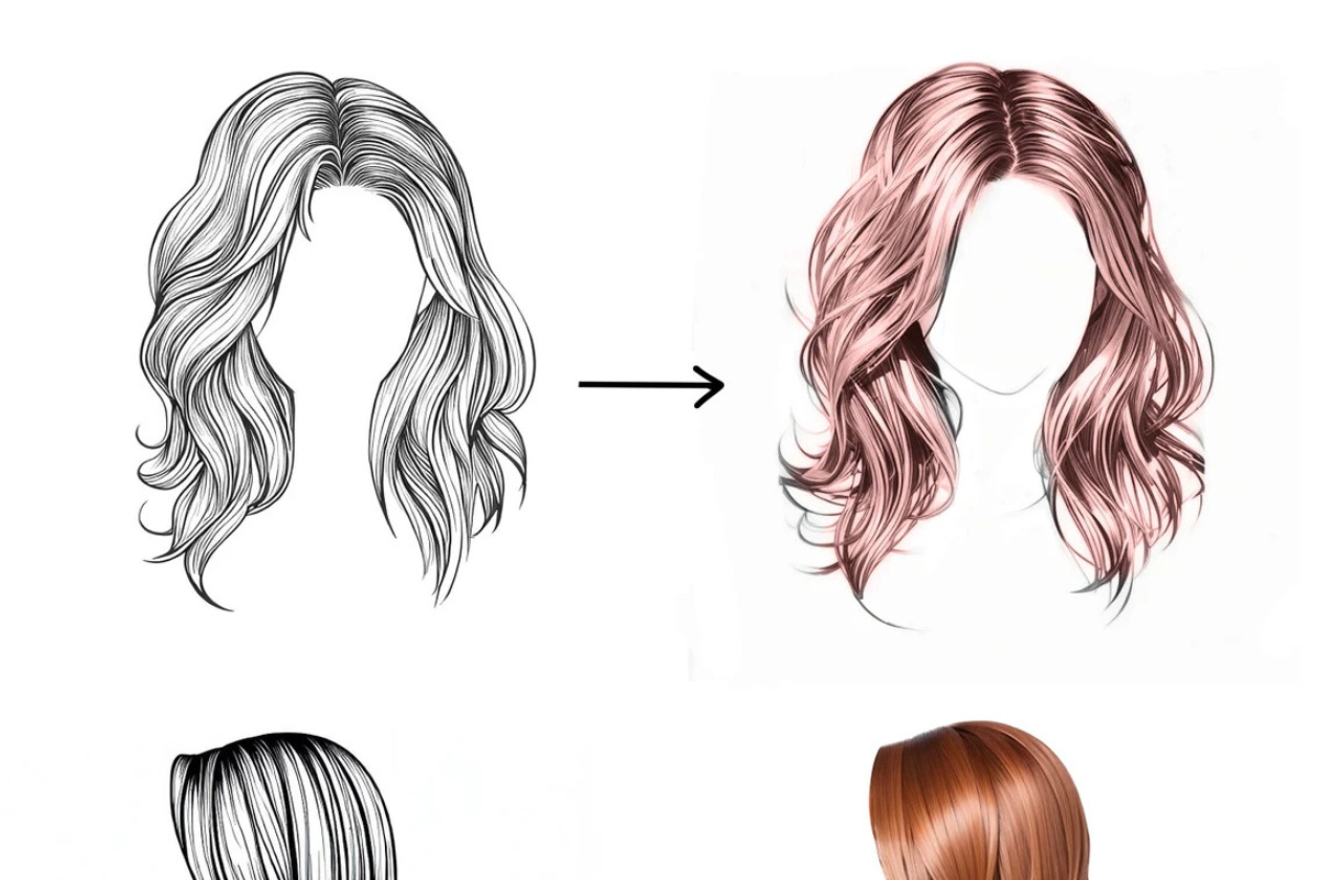 Procreate Realistic Hair Stamps Vol1, a Brush Add-On by OneBerryCreations (Photo 3 of 4)