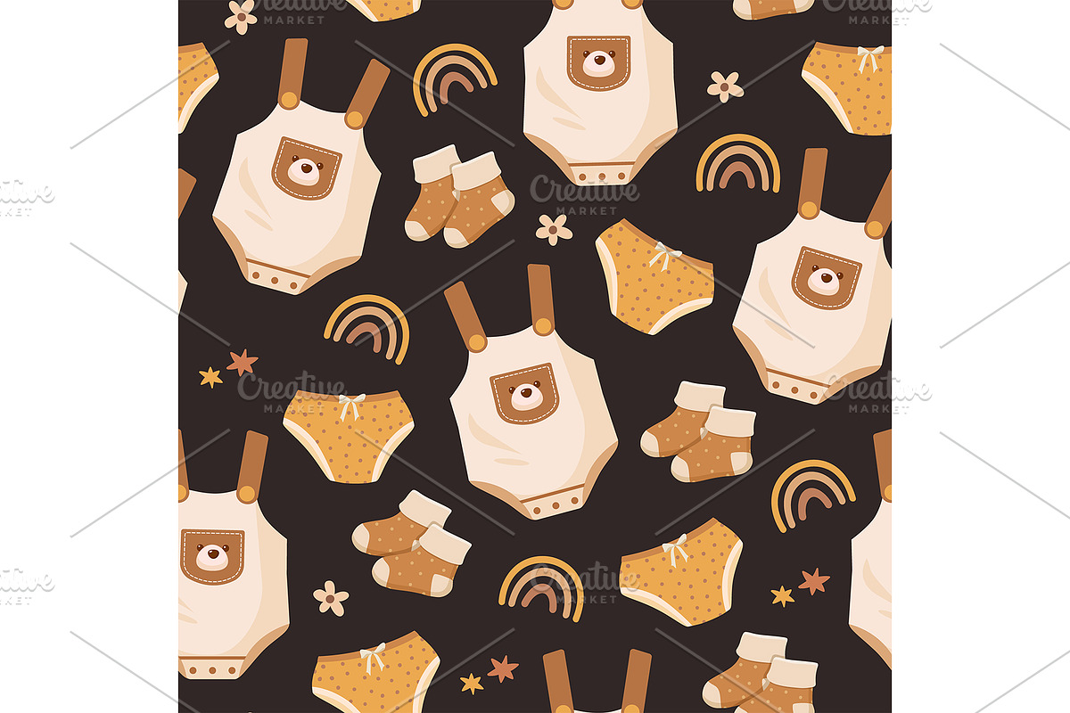 Baby vector seamless pattern, a Pattern Graphic by Elen_Art