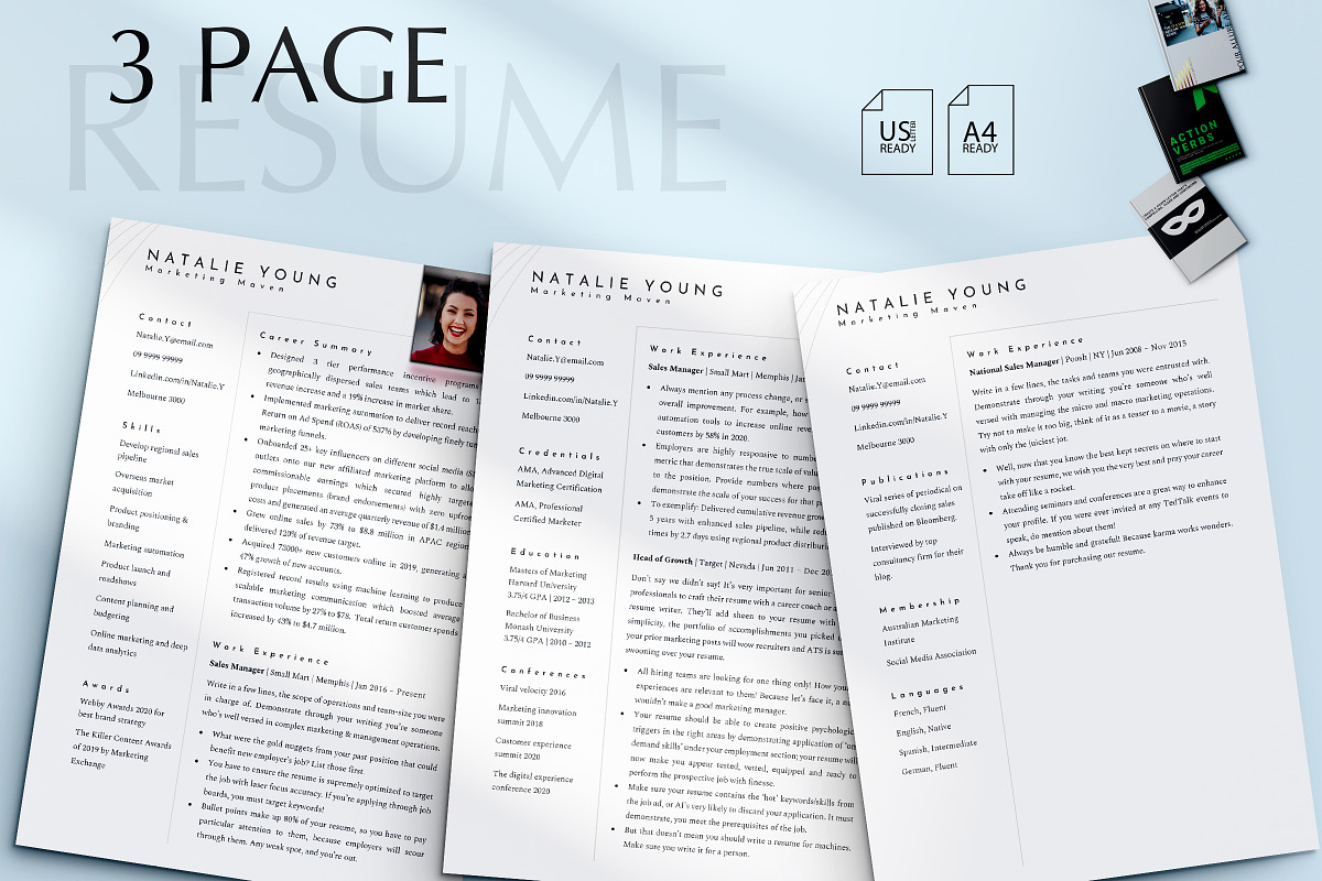 Marketing Resume Template Word, a Resume Template by Career Canvas (Photo 4 of 11)