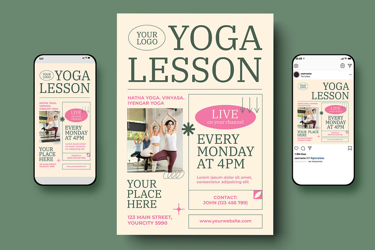 Yoga Class Flyer, a Flyer Template by Creativestoree (Photo 3 of 5)