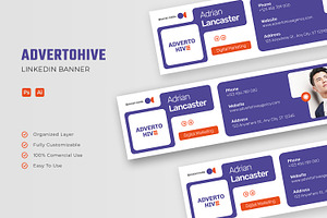 Advertohive Agency - LinkedIn Banner, a Social Media Template by Esensifiksi.studio