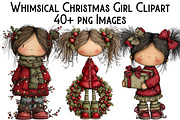 Whimsical Christmas Girl Clipart, an Illustration by Pixels.Craft (Thumbnail 1 of 6)